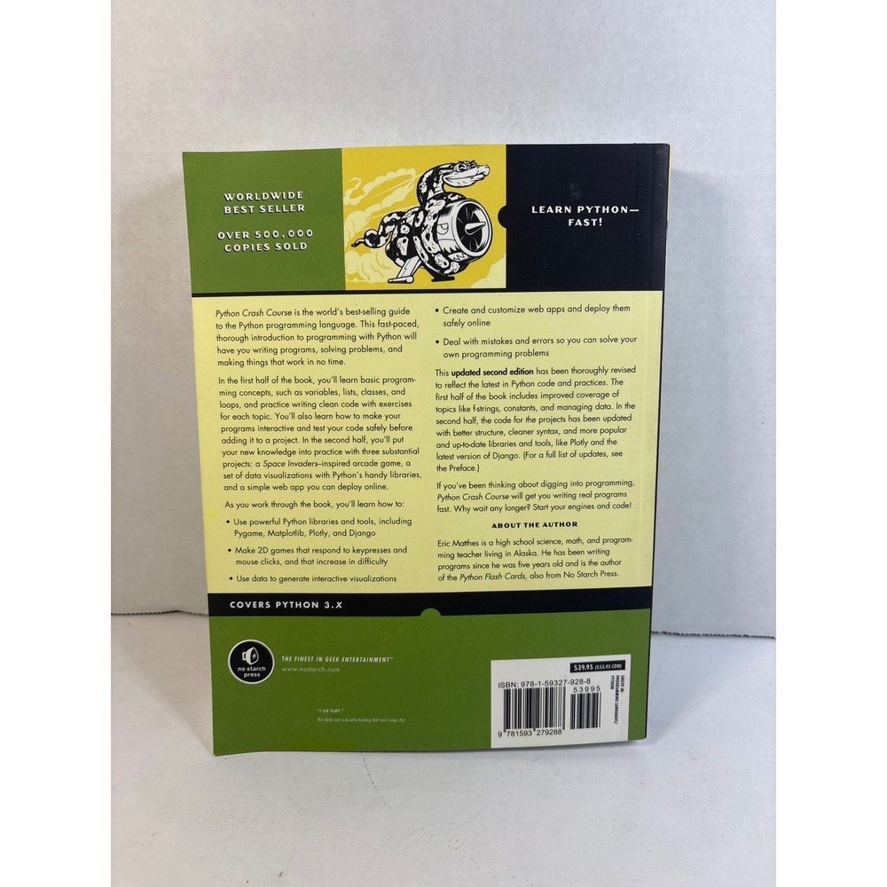 Python Crash Course 2nd Edition Eric Matthes No Starch Press Programming Book - Picture 3 of 5